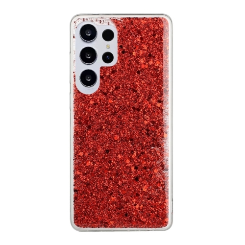 

For Samsung Galaxy S24 Ultra 5G Glitter Sequins Epoxy TPU Phone Case(Red)