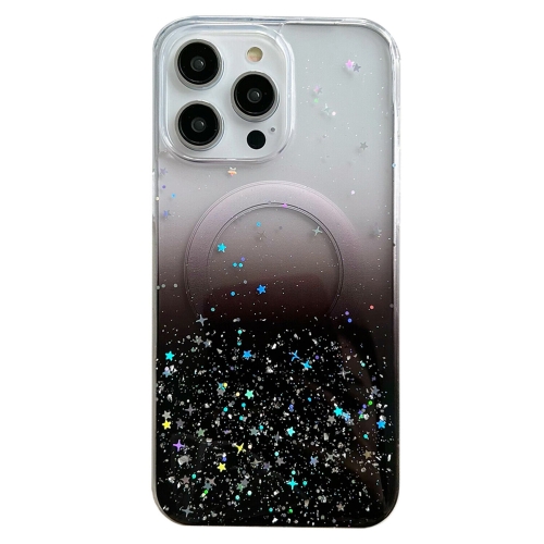 

For iPhone 14 Pro Max MagSafe Glitter Hybrid Clear TPU Phone Case(Black)