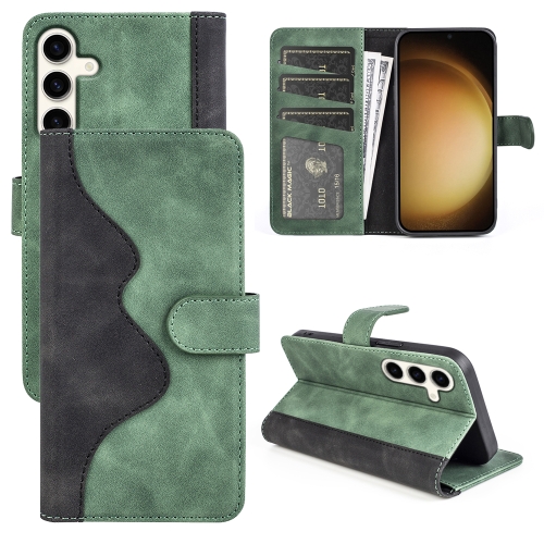 

For Samsung Galaxy S24+ 5G Stitching Horizontal Flip Leather Phone Case(Green)