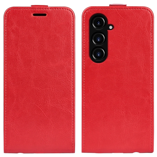 

For Samsung Galaxy S23 FE 5G R64 Texture Vertical Flip Leather Phone Case(Red)