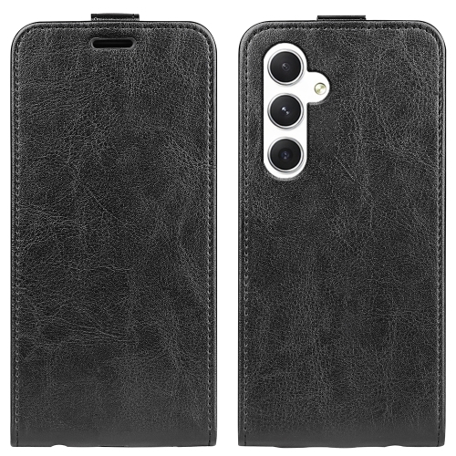 

For Samsung Galaxy S24 5G R64 Texture Vertical Flip Leather Phone Case(Black)