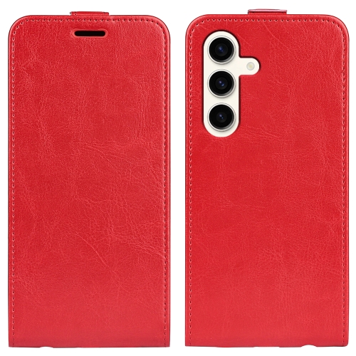 

For Samsung Galaxy S24 5G R64 Texture Vertical Flip Leather Phone Case(Red)