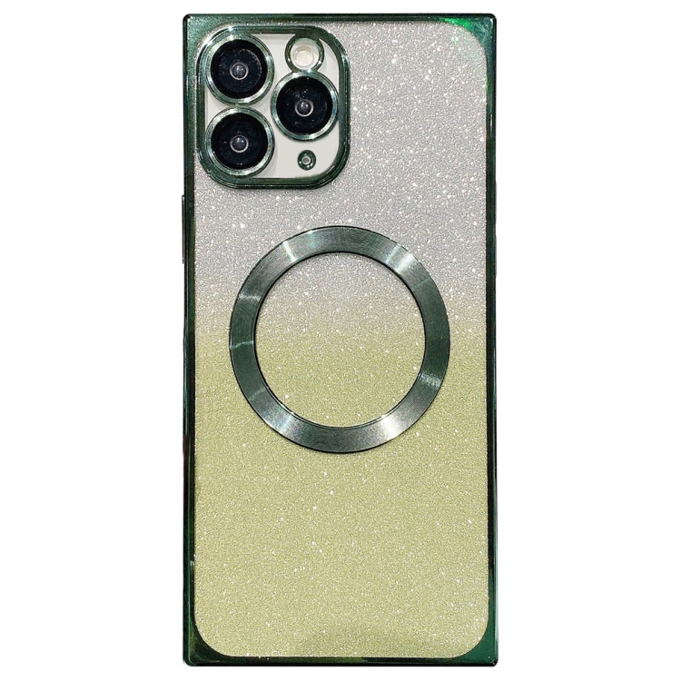 For iPhone 11 Pro Max Square Gradient Magsafe Electroplating TPU Phone Case(Green) 
For iPhone 11 Pro Max Square Gradient Magsafe Electroplating TPU Phone Case(Green)