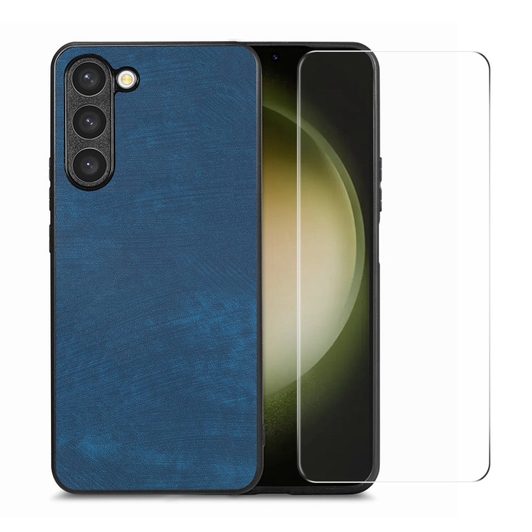 For Samsung Galaxy S23 5G ENKAY Retro Leather Skin PC Phone Case with 0.18mm Glass Film(Blue)
For Samsung Galaxy S23 5G ENKAY Retro Leather Skin PC Phone Case with 0.18mm Glass Film(Blue)