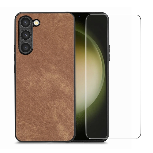 For Samsung Galaxy S23 5G ENKAY Retro Leather Skin PC Phone Case with 0.18mm Glass Film(Brown)
For Samsung Galaxy S23 5G ENKAY Retro Leather Skin PC Phone Case with 0.18mm Glass Film(Brown)