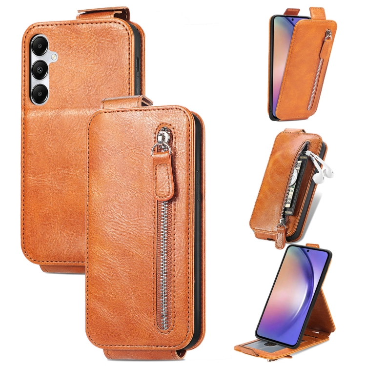 For Samsung Galaxy A55 5G Zipper Wallet Vertical Flip Leather Phone Case(Brown)
For Samsung Galaxy A55 5G Zipper Wallet Vertical Flip Leather Phone Case(Brown)