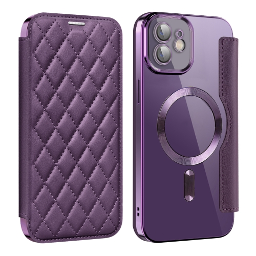 For iPhone 12 Shield Magsafe RFID Anti-theft Rhombus Leather Phone Case(Purple)
For iPhone 12 Shield Magsafe RFID Anti-theft Rhombus Leather Phone Case(Purple)