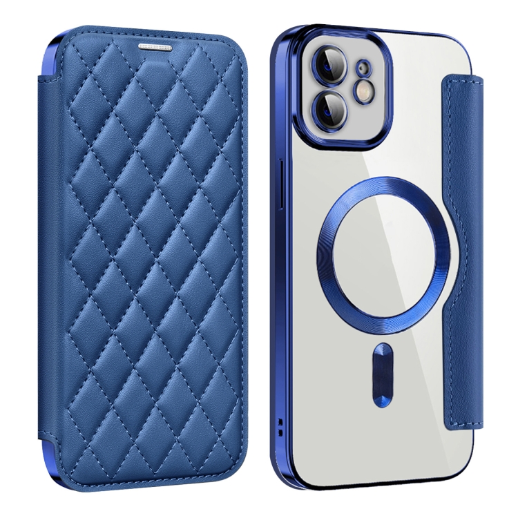 For iPhone 12 Shield Magsafe RFID Anti-theft Rhombus Leather Phone Case(Dark Blue)
For iPhone 12 Shield Magsafe RFID Anti-theft Rhombus Leather Phone Case(Dark Blue)
