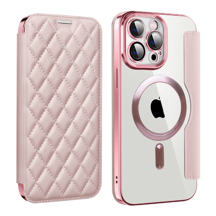 For iPhone 13 Pro Max Shield Magsafe RFID Anti-theft Rhombus Leather Phone Case(Pink)
For iPhone 13 Pro Max Shield Magsafe RFID Anti-theft Rhombus Leather Phone Case(Pink)