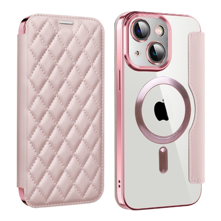 For iPhone 14 Plus Shield Magsafe RFID Anti-theft Rhombus Leather Phone Case(Pink)
For iPhone 14 Plus Shield Magsafe RFID Anti-theft Rhombus Leather Phone Case(Pink)