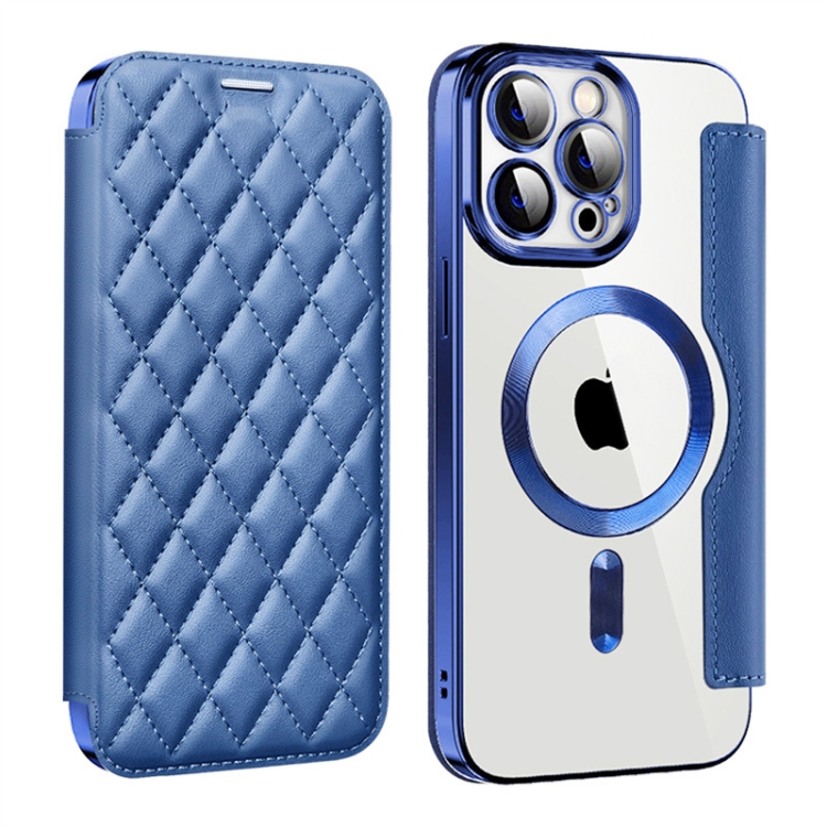 For iPhone 14 Pro Shield Magsafe RFID Anti-theft Rhombus Leather Phone Case(Dark Blue)
For iPhone 14 Pro Shield Magsafe RFID Anti-theft Rhombus Leather Phone Case(Dark Blue)