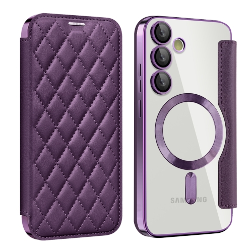 For Samsung Galaxy S24 FE 5G Shield MagSafe RFID Anti-theft Rhombus Leather Phone Case(Purple)
For Samsung Galaxy S24 FE 5G Shield MagSafe RFID Anti-theft Rhombus Leather Phone Case(Purple)