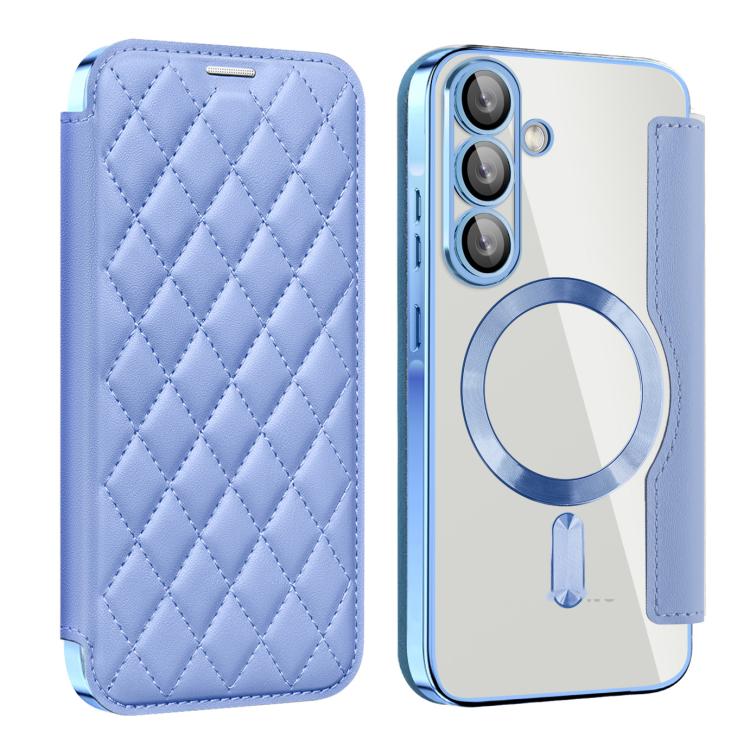 For Samsung Galaxy A56 5G Shield MagSafe RFID Anti-theft Rhombus Leather Phone Case(Blue)
For Samsung Galaxy A56 5G Shield MagSafe RFID Anti-theft Rhombus Leather Phone Case(Blue)