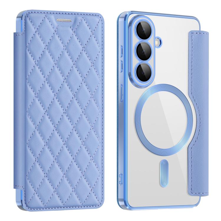 For Samsung Galaxy S26 5G Shield MagSafe RFID Anti-theft Rhombus Leather Phone Case(Blue)
For Samsung Galaxy S26 5G Shield MagSafe RFID Anti-theft Rhombus Leather Phone Case(Blue)