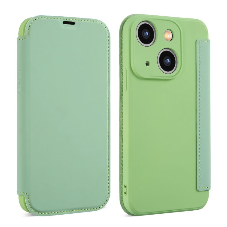For iPhone 14 Plus Imitate Liquid Skin Feel Leather Phone Case with Card Slots(Tea Green)
For iPhone 14 Plus Imitate Liquid Skin Feel Leather Phone Case with Card Slots(Tea Green)