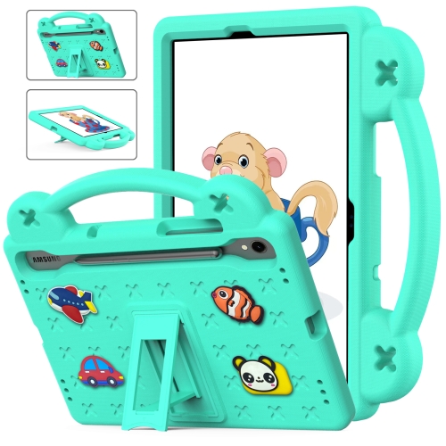 

For Samsung Galaxy Tab S8 X700 Handle Kickstand Children EVA Shockproof Tablet Case(Mint Green)