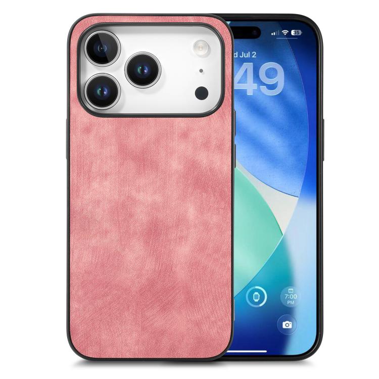 For iPhone 17 Pro Vintage Leather PC Back Cover Phone Case(Pink)
For iPhone 17 Pro Vintage Leather PC Back Cover Phone Case(Pink)