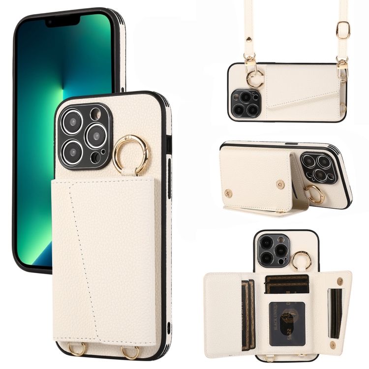 For iPhone 13 Pro Max Crossbody Ring Wallet Leather Back Cover Phone Case(White)
For iPhone 13 Pro Max Crossbody Ring Wallet Leather Back Cover Phone Case(White)