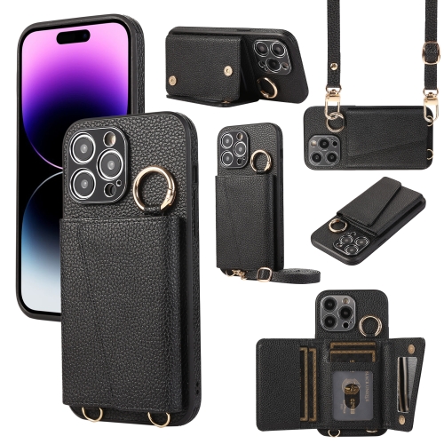 For iPhone 14 Pro Max Crossbody Ring Wallet Leather Back Cover Phone Case(Black)
For iPhone 14 Pro Max Crossbody Ring Wallet Leather Back Cover Phone Case(Black)
