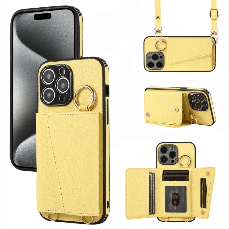 For iPhone 15 Pro Max Crossbody Ring Wallet Leather Back Cover Phone Case(Yellow)
For iPhone 15 Pro Max Crossbody Ring Wallet Leather Back Cover Phone Case(Yellow)