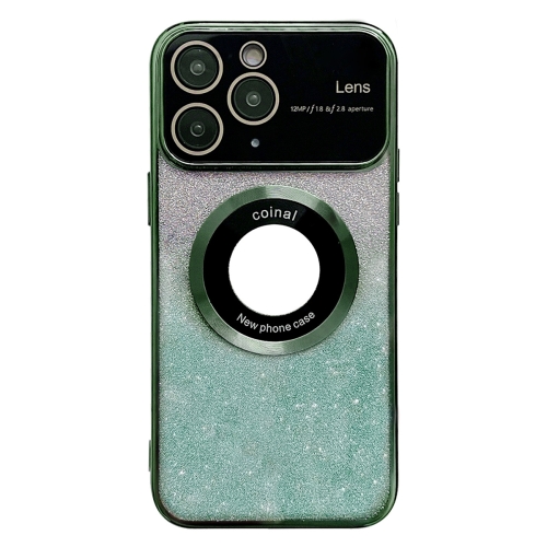 For iPhone 11 Pro Max Large Window MagSafe Gradient Glitter Electroplating TPU Phone Case(Green)
For iPhone 11 Pro Max Large Window MagSafe Gradient Glitter Electroplating TPU Phone Case(Green)