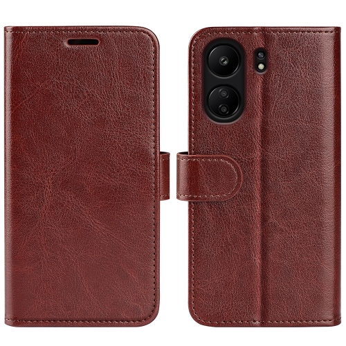 

For Xiaomi Redmi Note 13C R64 Texture Horizontal Flip Leather Phone Case(Brown)