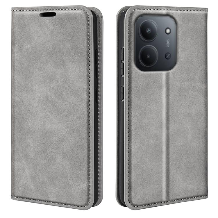 For Redmi 15C 5G / 4G EU 173mm Retro-skin Magnetic Suction Leather Phone Case(Grey)
For Redmi 15C 5G / 4G EU 173mm Retro-skin Magnetic Suction Leather Phone Case(Grey)
