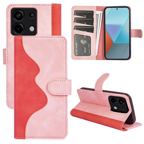 

For Xiaomi Redmi Note 13 Pro 5G Stitching Horizontal Flip Leather Phone Case(Red)
