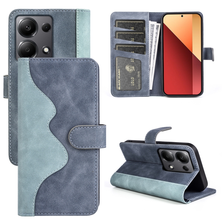 For Xiaomi Redmi Note 13 4G Stitching Horizontal Flip Leather Phone Case(Blue)
For Xiaomi Redmi Note 13 4G Stitching Horizontal Flip Leather Phone Case(Blue)