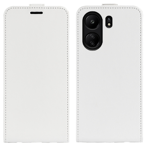 

For Xiaomi Redmi Note 13C R64 Texture Single Vertical Flip Leather Phone Case(White)
