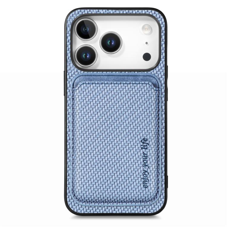 For iPhone 17 Pro Carbon Fiber Leather Card Magsafe Phone Case(Blue)
For iPhone 17 Pro Carbon Fiber Leather Card Magsafe Phone Case(Blue)