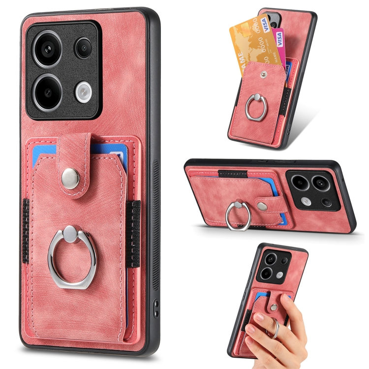 For Xiaomi Redmi Note 13 Pro Retro Skin-feel Ring Card Wallet Phone Case(Pink)
For Xiaomi Redmi Note 13 Pro Retro Skin-feel Ring Card Wallet Phone Case(Pink)