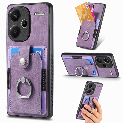 For Xiaomi Redmi Note 13 Pro+ Retro Skin-feel Ring Card Wallet Phone Case(Purple)
For Xiaomi Redmi Note 13 Pro+ Retro Skin-feel Ring Card Wallet Phone Case(Purple)