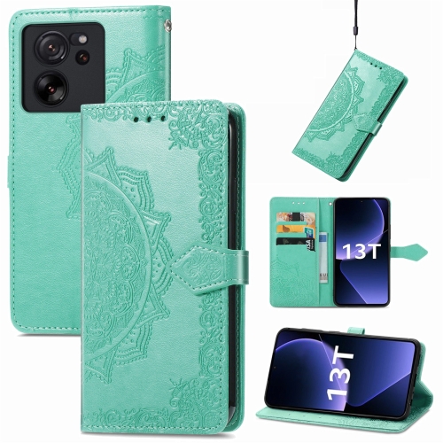 

For Xiaomi Redmi K60 Ultra Mandala Flower Embossed Leather Phone Case(Green)