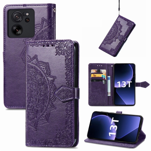 

For Xiaomi Redmi K60 Ultra Mandala Flower Embossed Leather Phone Case(Purple)