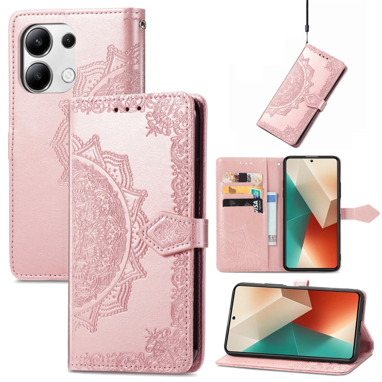 For Xiaomi Redmi Note 13 4G Mandala Flower Embossed Leather Phone Case(Rose Gold)
For Xiaomi Redmi Note 13 4G Mandala Flower Embossed Leather Phone Case(Rose Gold)