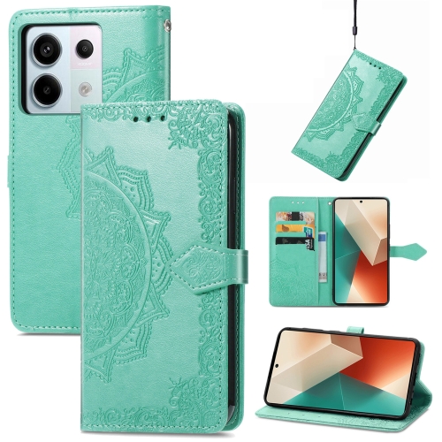 

For Xiaomi Redmi Note 13 Pro Mandala Flower Embossed Leather Phone Case(Green)