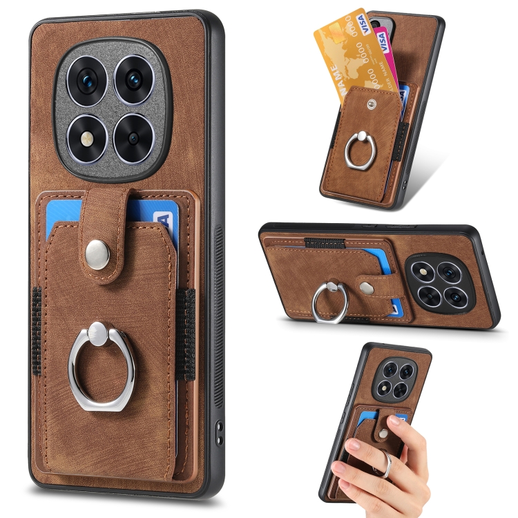 For Xiaomi Redmi Note 14 5G Retro Skin-feel Ring Card Wallet Phone Case(Brown)
For Xiaomi Redmi Note 14 5G Retro Skin-feel Ring Card Wallet Phone Case(Brown)