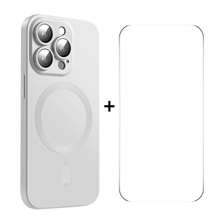 For iPhone 15 Pro ENKAY MagSafe Matte TPU Phone Case with Lens Film & Screen Glass Film(Silver)
For iPhone 15 Pro ENKAY MagSafe Matte TPU Phone Case with Lens Film & Screen Glass Film(Silver)