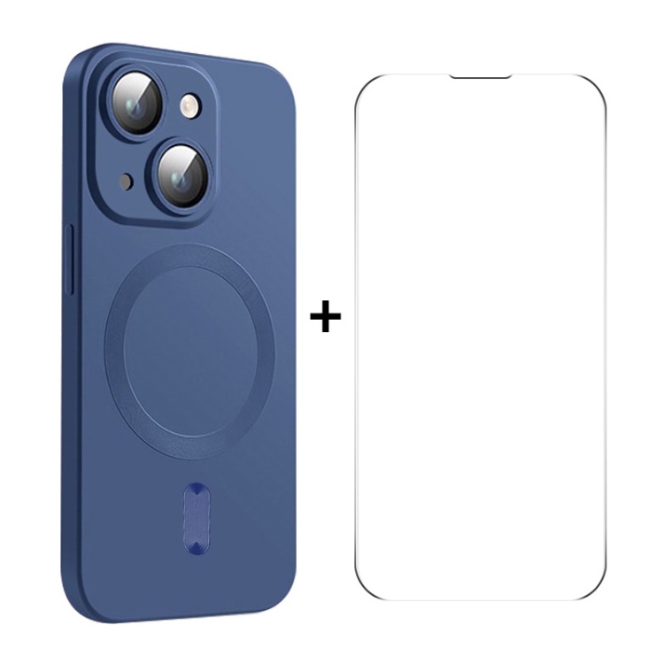 For iPhone 14 Plus ENKAY MagSafe Matte TPU Phone Case with Lens Film & Screen Glass Film(Dark Blue)
For iPhone 14 Plus ENKAY MagSafe Matte TPU Phone Case with Lens Film & Screen Glass Film(Dark Blue)