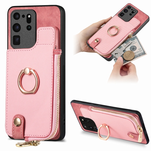 For Samsung Galaxy S20 Ultra Cross Leather Ring Vertical Zipper Wallet Back Phone Case(Pink)
For Samsung Galaxy S20 Ultra Cross Leather Ring Vertical Zipper Wallet Back Phone Case(Pink)
