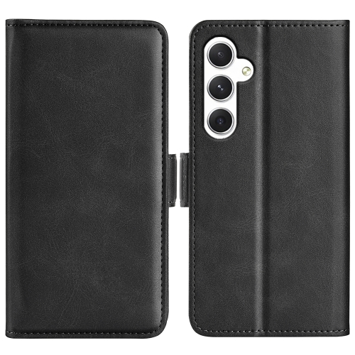 

For Samsung Galaxy S24 5G Dual-side Magnetic Buckle Horizontal Flip Leather Phone Case(Black)
