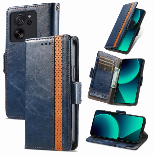 

For Xiaomi 13T / 13T Pro CaseNeo Splicing Dual Magnetic Buckle Leather Phone Case(Blue)