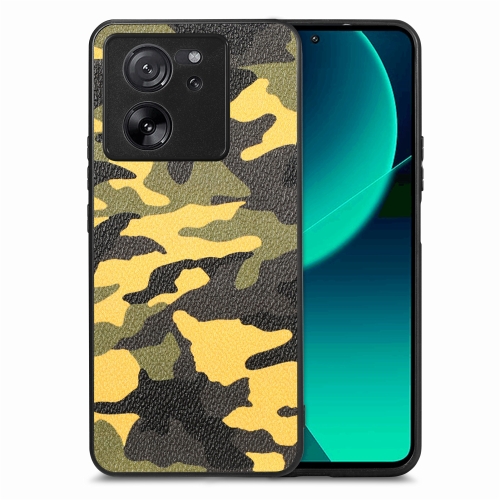 

For Xiaomi 13T / 13T Pro Retro Camouflage Leather Back Phone Case(Yellow)