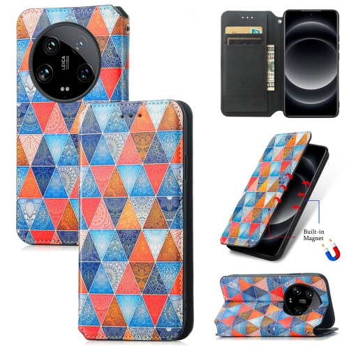 

For Xiaomi 14 Ultra CaseNeo Colorful Magnetic Leather Phone Case(Rhombus Mandala)