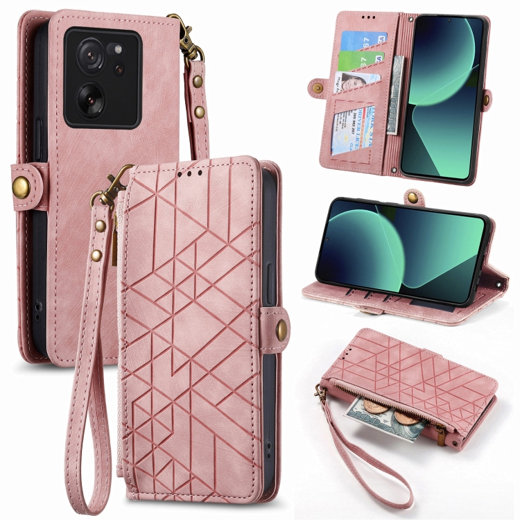 For Xiaomi 13T / 13T Pro Geometric Zipper Wallet Side Buckle Leather Phone Case(Pink)
For Xiaomi 13T / 13T Pro Geometric Zipper Wallet Side Buckle Leather Phone Case(Pink)