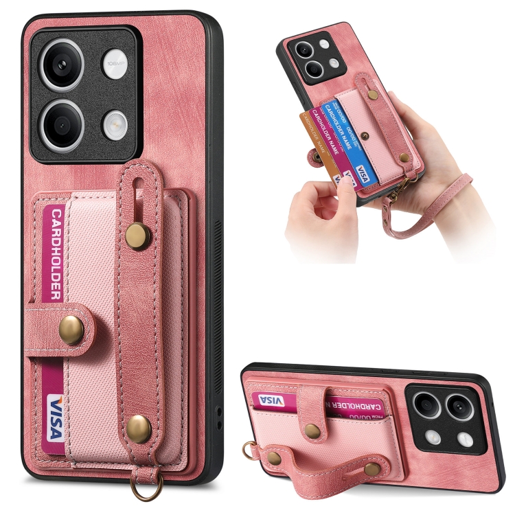 For Xiaomi Redmi Note 13 Retro Cross Wristband Wallet Leather Back Phone Case(Pink)
For Xiaomi Redmi Note 13 Retro Cross Wristband Wallet Leather Back Phone Case(Pink)