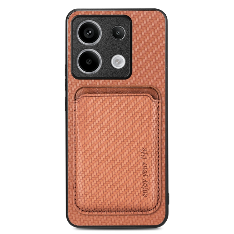 For Xiaomi Redmi Note 13 Pro Carbon Fiber Leather Card Magnetic Phone Case(Brown)
For Xiaomi Redmi Note 13 Pro Carbon Fiber Leather Card Magnetic Phone Case(Brown)