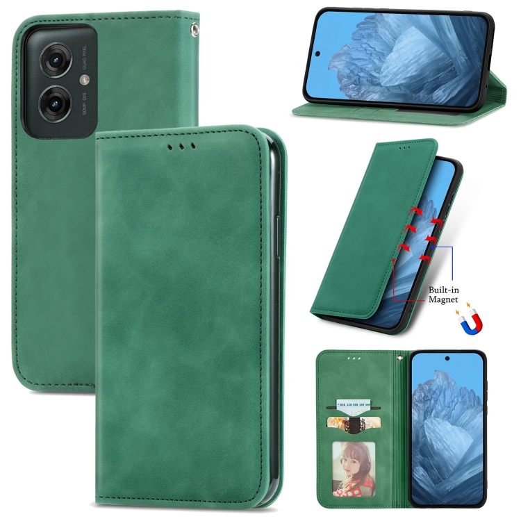 For Motorola Moto G55 Retro Skin Feel Magnetic Flip Leather Phone Case(Green)
For Motorola Moto G55 Retro Skin Feel Magnetic Flip Leather Phone Case(Green)