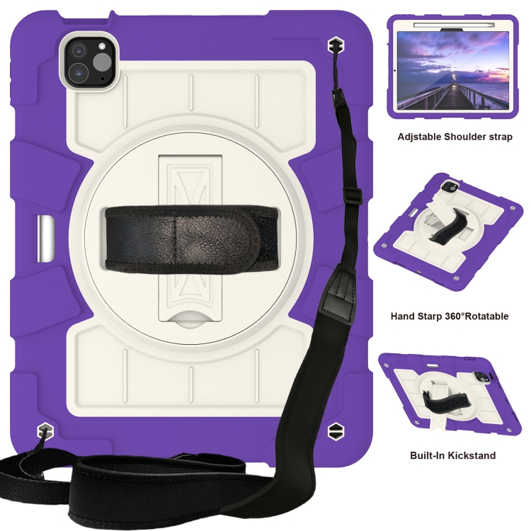 For iPad Pro 11 2024 Silicone Hybrid PC Shockproof Tablet Case with Shoulder Strap(Catharanthus Roseus)
For iPad Pro 11 2024 Silicone Hybrid PC Shockproof Tablet Case with Shoulder Strap(Catharanthus Roseus)